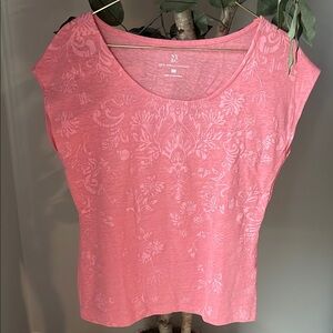 New York & Company Light Pink Floral Top